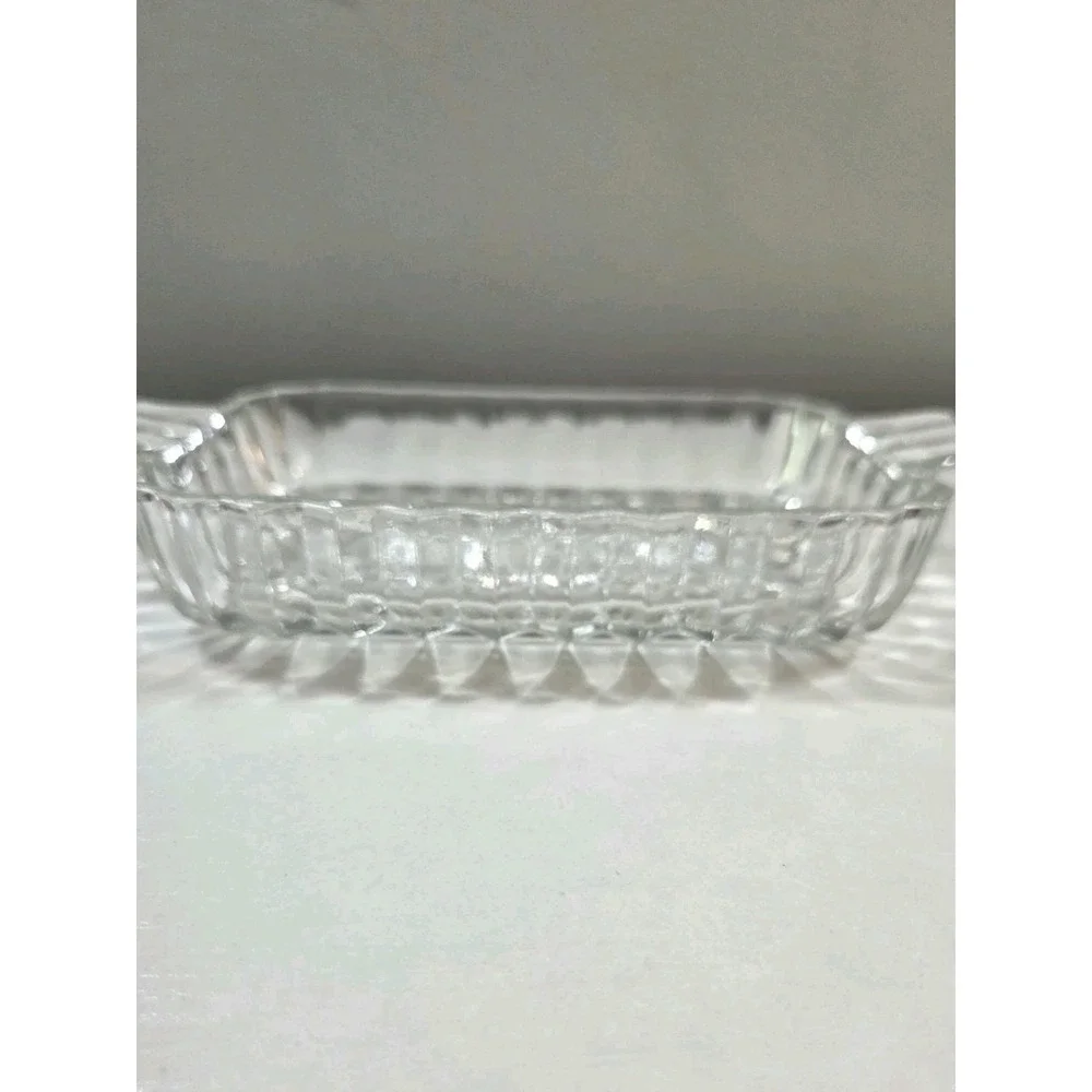 Vintage Anchor Hocking Clear Glass Arlington Rectangular Relish or Candy Dish